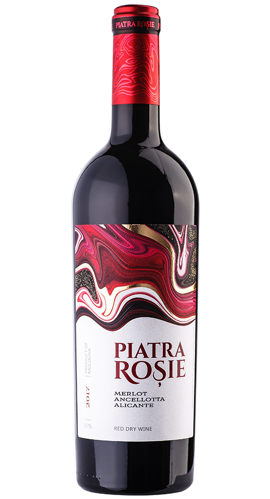 Вино "Piatra Rosie" 2018 Merlot - Ancellotta - Alicante, Cojusna. 0,75