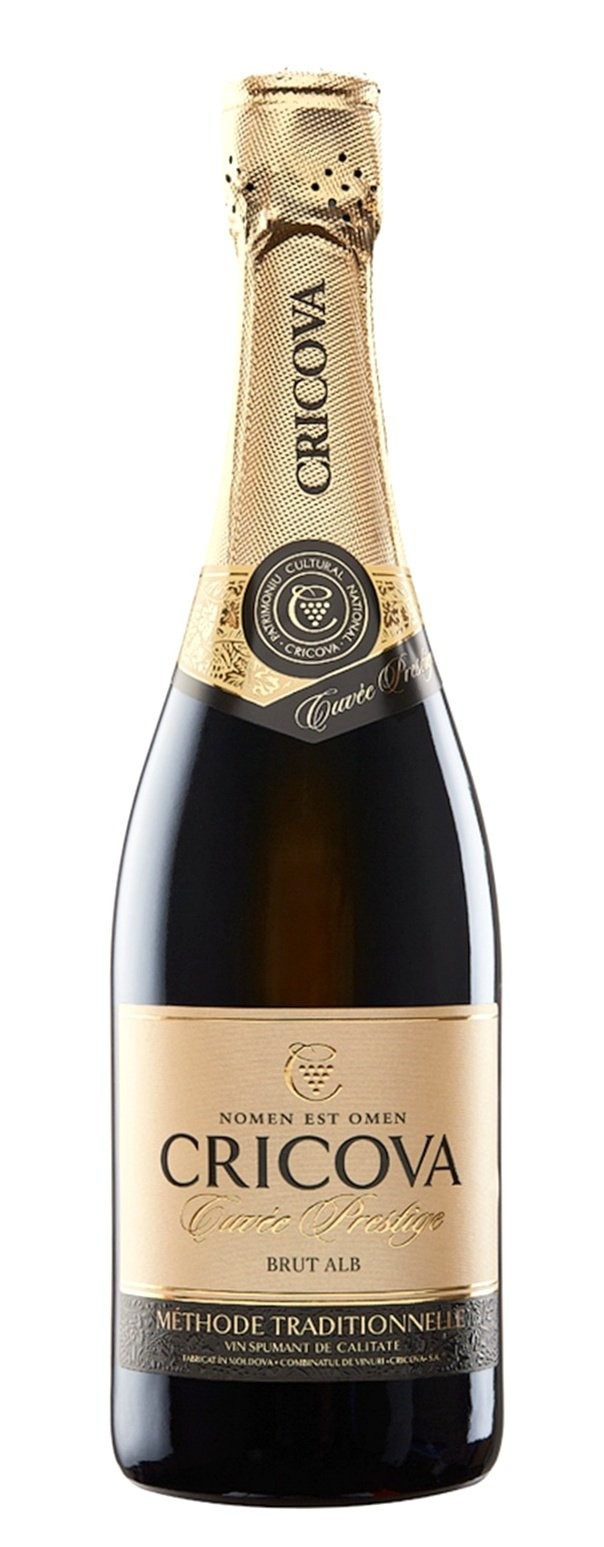 Шампанское "Крикова" Кюве Престиж, брют белое.