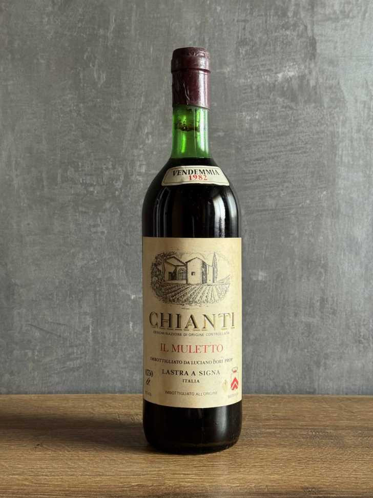 Вино Luciano Dori Chianti Il Muletto 1982 года.