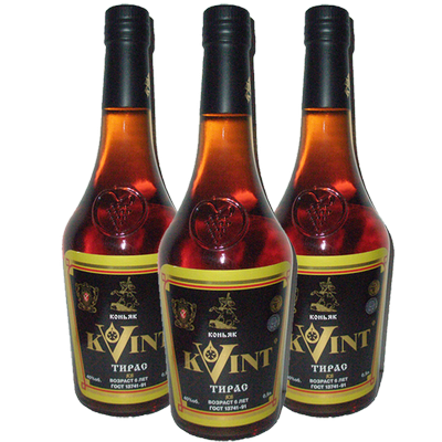 Коньяк КВИНТ "Тирас" 6 лет. Конус 0,5 л.